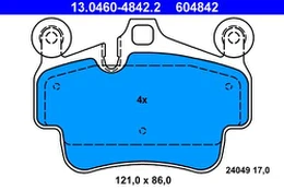 ATE 13.0460-4842.2 Brake pad set kaina