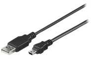 MicroConnect USB laidas USB-A – miniUSB 1,8 m juodas (USBAMB52)