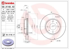 Stabdžių diskas BREMBO 09.A148.41 kaina