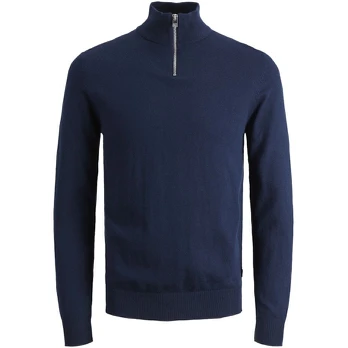 Džemperis vyrams, Mėlyna, JJEEMIL KNIT HALF ZI