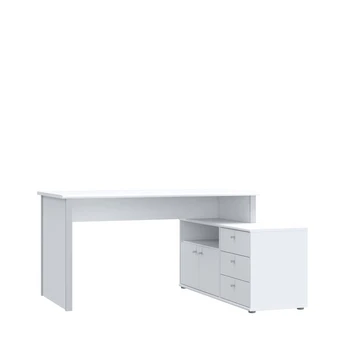 Rašomasis stalas Tempra2, 120,6x151,4x74,9 cm, baltas