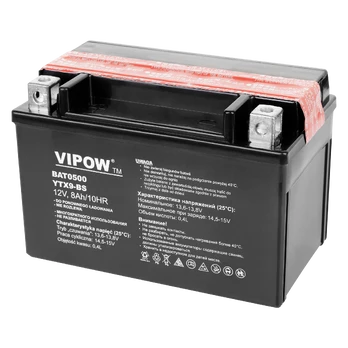 Švino akumuliatorius motociklams VIPOW - 12V 8Ah