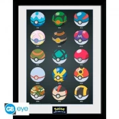 POKEMON - Framed print Pokeballs (30x40) kaina