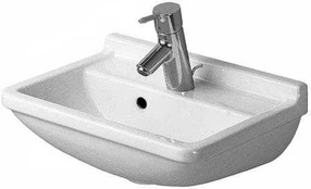Duravit Starck 3 Handrinse basin, Wall-mounted sink, Ceramic, Baltas, 450 mm