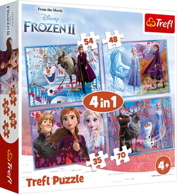 FROZEN TREFL 4 dėlionių rinkinys „Ledo šalis 2“