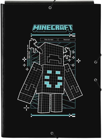 Safta Minecraft Screen A4 cardboard binder with flaps