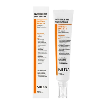 NIDA INVISIBLE FIT SUN SPF50 veido serumas, 40 ml