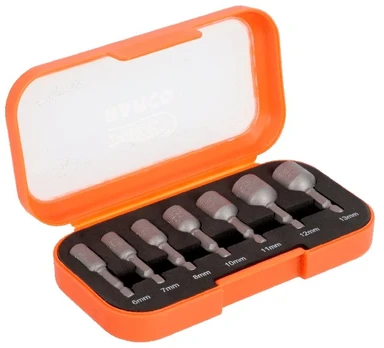 Bahco Hex Head Magnetic Power Nut Driver Socket Set, 1/4 – 7 pcs