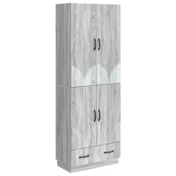 Spintelė 2 pcs Pilka Sonoma Apdirbta mediena