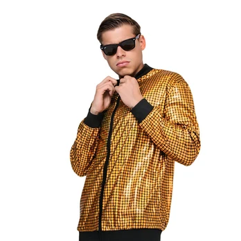 Disco stiliaus auksinė "Bomber" striukė