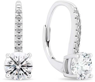 Brilio Silver Sparkling sidabrinis earrings with clear zircons EA415W
