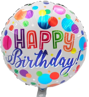 Folinis balionas Happy Birthday, 45 cm