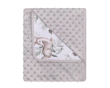 Blanket - 625 - MINKY/COTTON- size 80x90 - GREY