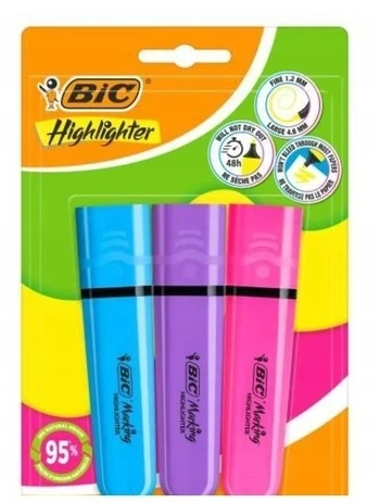 Bic BIC markierius "Flat Neon" mišrus, 3 vnt.