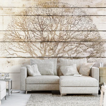 Artgeist Fototapetas - Tree on Boards