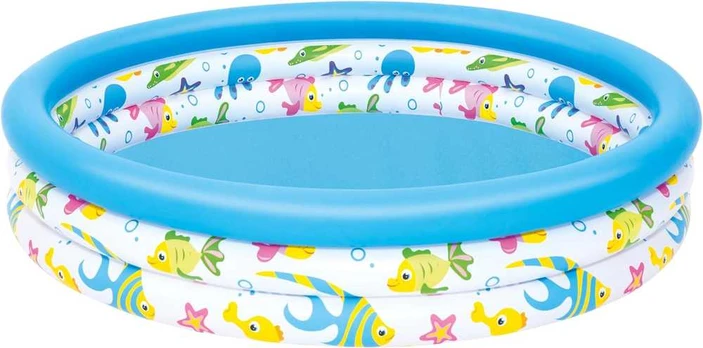 Pripučiamas apvalus baseinas vaikams „Žuvytės“ Bestway, 122x25 cm