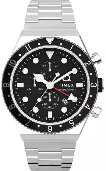 Vyriškas laikrodis TIMEX Q Timex 3-Time Zone Chronograph TW2V69800 + BOX