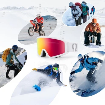 Quanature White slidinėjimo akiniai suaugusiems – balti