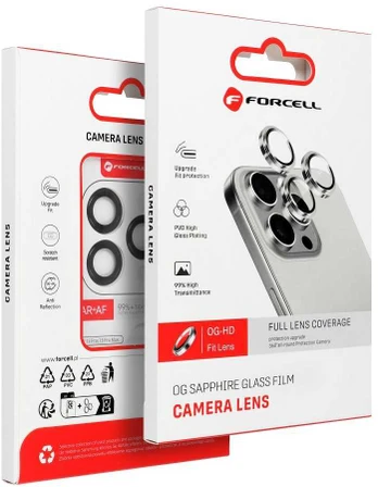 Camera glass to iPhone 16e / 17e Forcell Premium juodas