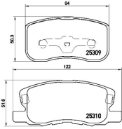 Stabdžių trinkelių rinkinys, diskinis stabdys BREMBO P 54 046 kaina