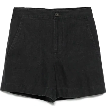 Šortai moterims, Juoda, Mid rise hemp short