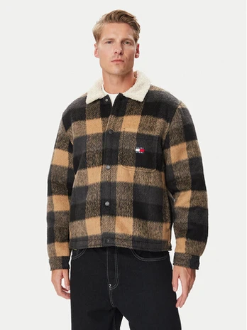 Tommy Jeans Marškinių švarkas DM0DM23523 Ruda Regular Fit