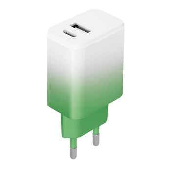 Setty charger USB + USB-C 20W LSIG-AC-20 mint-baltas gradient