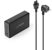 Hama stacja ładująca o mocy 240w,4x usb-c, 1x usb-a, juoda
