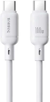 Baseus Silky USB-C/USB-C Quick Charging Cable 1m 100W baltas