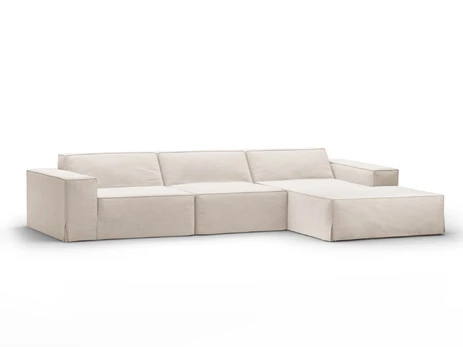 Modular Right Corner Sofa, "Jodie", 4 Seats, 284x166x70, Beige