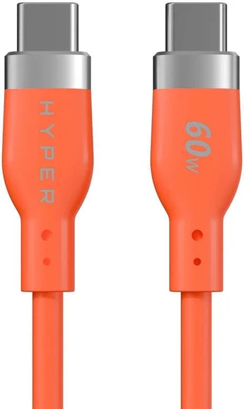Kabelis USB Targus HyperHyperJuice Flex USB-C/silicone charging cable - oranžinis (HJ4011OGGL)
