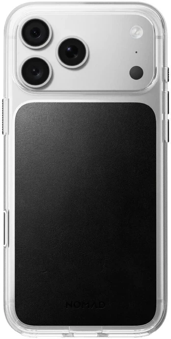 Nomad skaidrus odinis dėklas, juodas (Horween) - iPhone 18 Pro Max/17 Pro Max