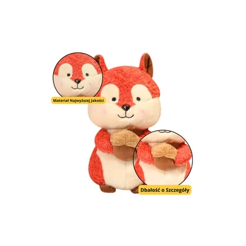 Lean Toys Plush Mascot Cuddly Toy Squirrel with Nut 25cm