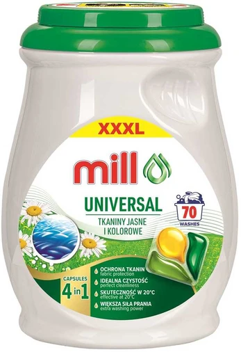 MILL PROFESSIONAL 3-chamber universal laundry capsules, 70 pcs.