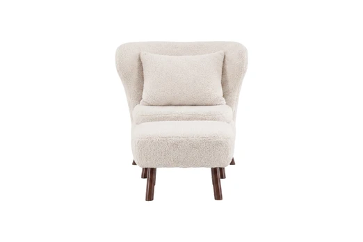 Ryxö Accent Chair - Brown / White Fabric