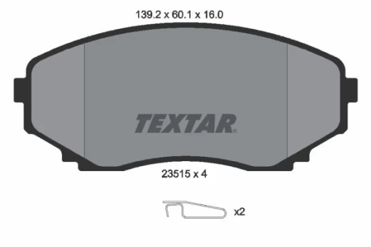 Stabdžių trinkelių rinkinys, diskinis stabdys TEXTAR 2351501