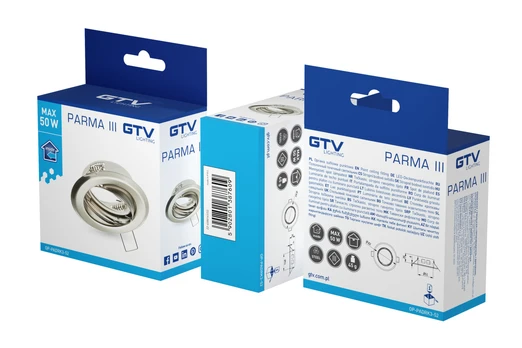 Šviestuvas lubų GTV Parma III, MR16, sidabro sp.