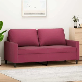 Dvivietė sofa, raudonojo vyno spalvos, 140cm, aksomas