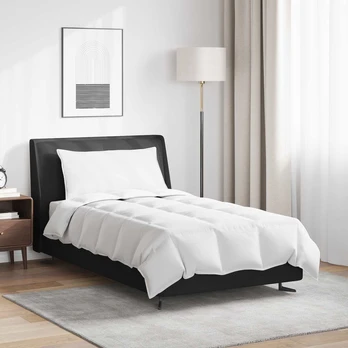 Antklodė su pagalve 2 pcs Balta 155 x 220 cm Pūkai