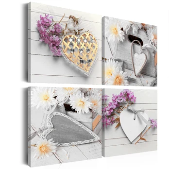Artgeist Paveikslas - Hearts and flowers 60x60