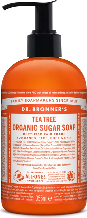 Dr. Bronner’s Dr. Bronner's - Organic Sugar Soap Tea Tree 355 ml
