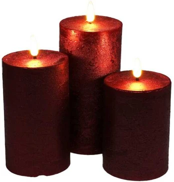 Dekoratyvinės LED žvakės Ø 7,5 cm, 3 vnt.