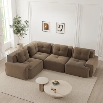 Modulinė sofa iš audinio, gili sėdynė, be surinkimo, 1 vnt