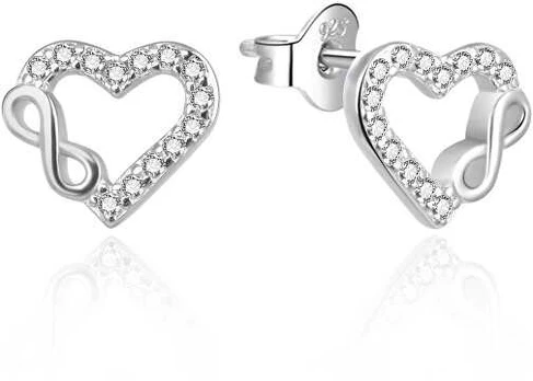 Agato Sidabrinis earrings Hearts with infinity AGT-E230PW