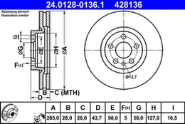 ATE 24.0128-0136.1 Brake Disc