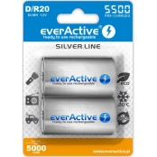 Akumuliatoriai everActive R20/D Ni-MH 5500 mAh ready to use kaina