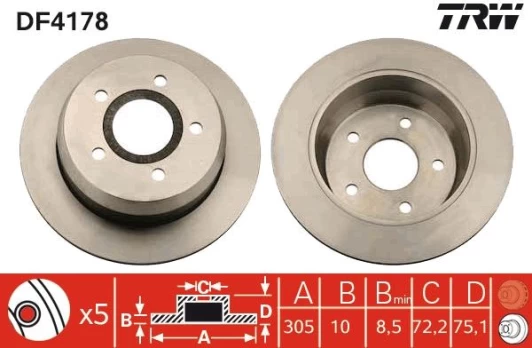 TRW DF4178 Brake Disc