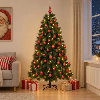Dirbtinė kalėdinė eglutė su žaisliuku 180 cm 300 LED