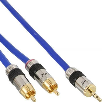Kabelis InLine Jack 3,5 mm - RCA (Cinch) x2 15m mėlyna (89945P)