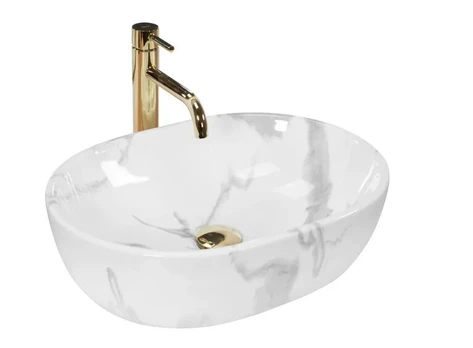 Pastatomas praustuvas REA AMELIA MARMO SHINY 48x34,5x13,5